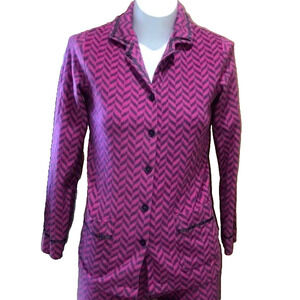 Anne Klein Hot Pink Gray 2 Piece Chevron PAJAMA SET L/S Pants XXL Womens PLUS